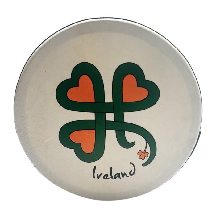 Koda Bodhran 12”x3” Black - Ireland Shamrock with Bag & Beater