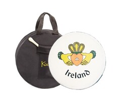 Koda Bodhran 12”x3” Black - Claddagh with Bag & Beater