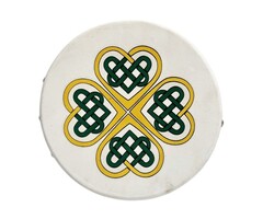 Koda Bodhran 8”x1 1⁄2” Natural - Celtic Knots in Hearts with Beater