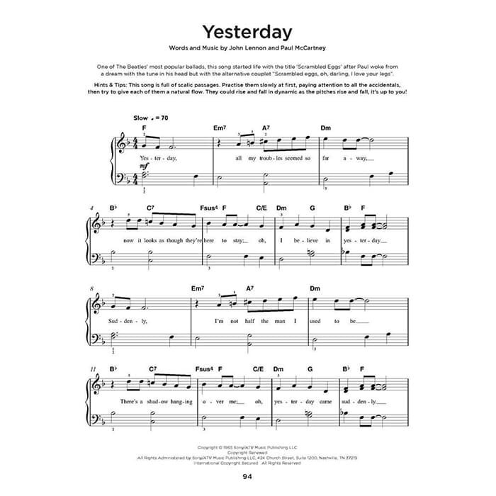 Really Easy Piano: The Beatles Collection