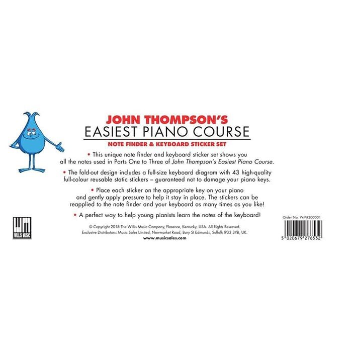 John Thompson's Easiest Piano Course Notefinder & Sticker Set