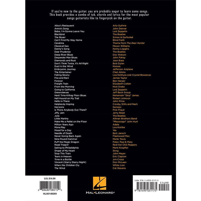 First 50 Songs You Should Fingerpick On Guitar Gtr Tab Book