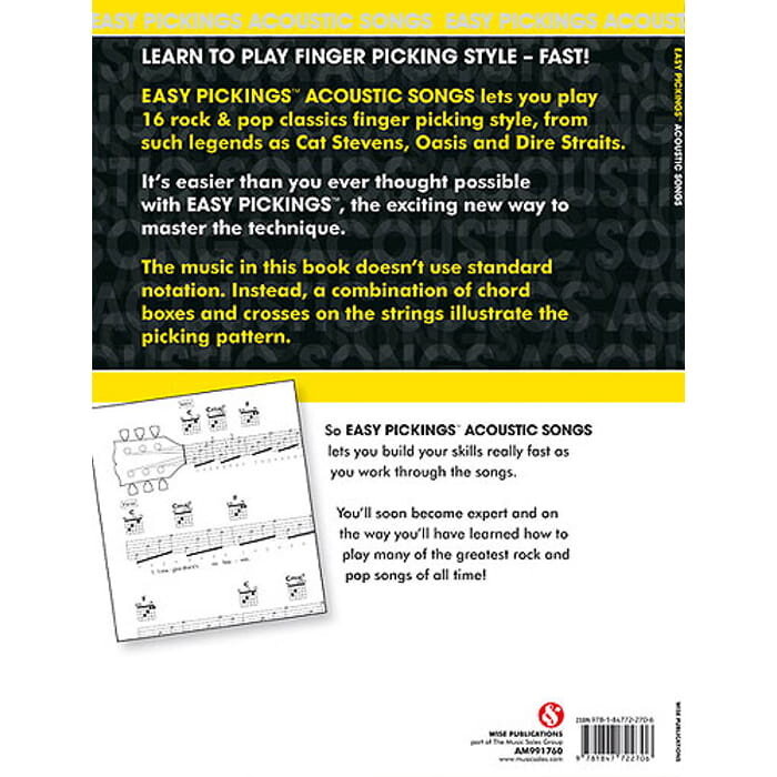 Easy Pickings Acoustic Songs Guitar Tab Book