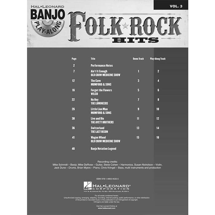 Folk Rock Hits For Banjo