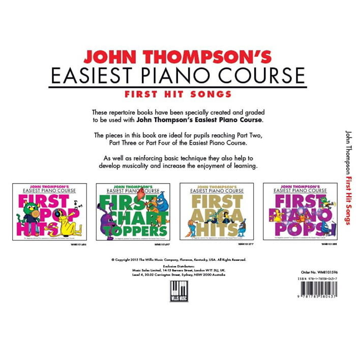 John Thompson’s Easiest Piano Course First Hit Songs