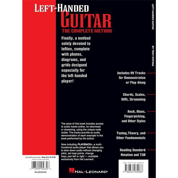 Left-Handed Guitar The Complete Method Tab Book/Cd