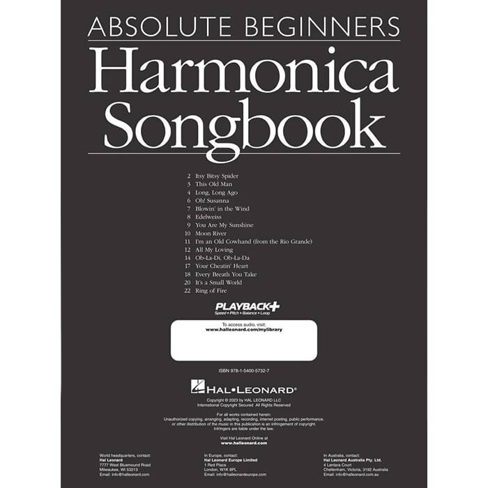 Absolute Beginners Harmonica Songbook