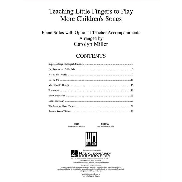 Teaching Little Fingers To Play More Children's Songs