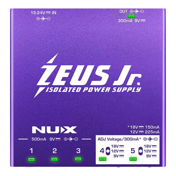 NUX Universal All Isolated Power Supply 6 Outputs 9V-12V-18V