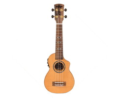 Vintage Laka Soprano Electro Ukulele & Bag Maple