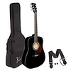 Koda 4/4 Size OM Acoustic Guitar Pack - Black