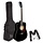 4/4 Size OM Acoustic Guitar Pack - Black