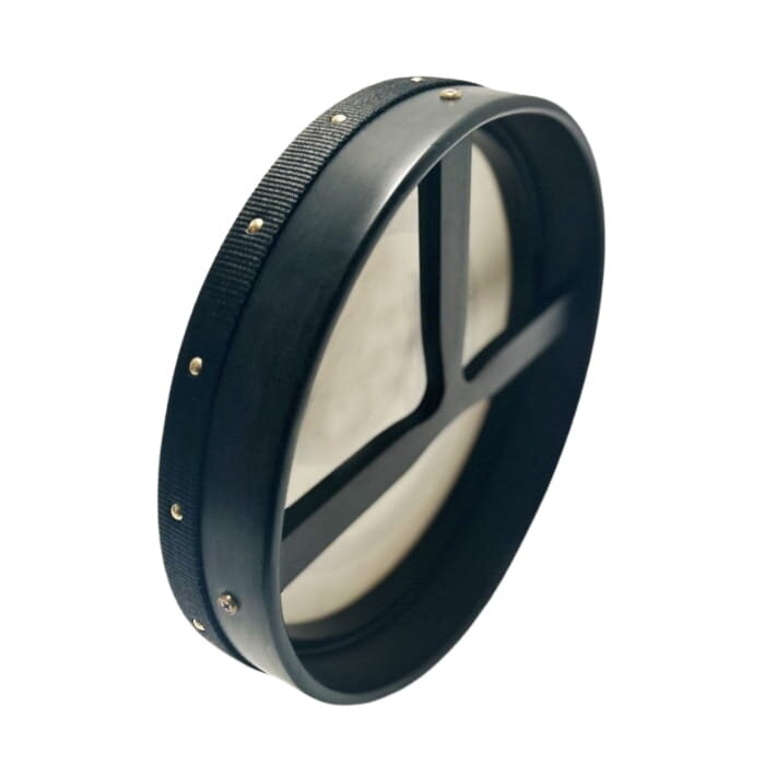 Koda Bodhran  12" X 3" Black - Tree Of Life With Bag & Beater