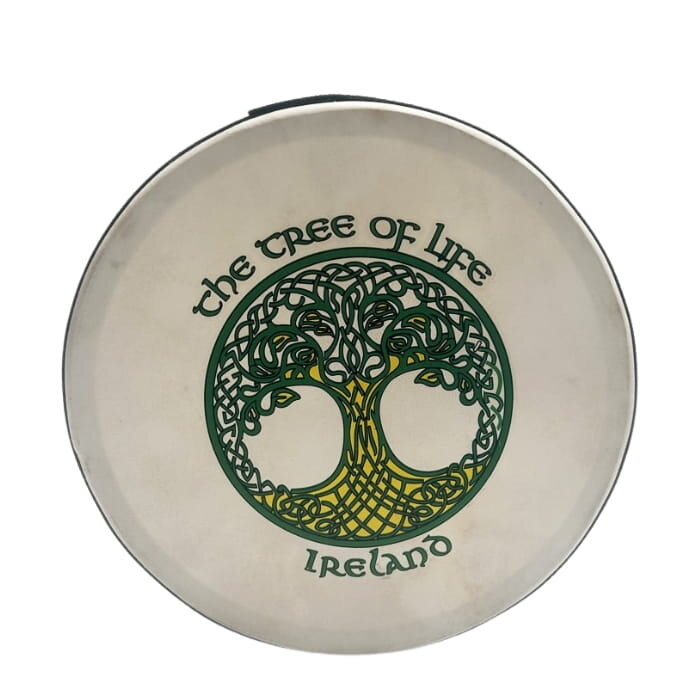 Koda Bodhran  12" X 3" Black - Tree Of Life With Bag & Beater