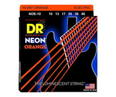 DR Neon HIDEF NOE-10 10-46 UV Electric Guitar Strings Orange Nickel