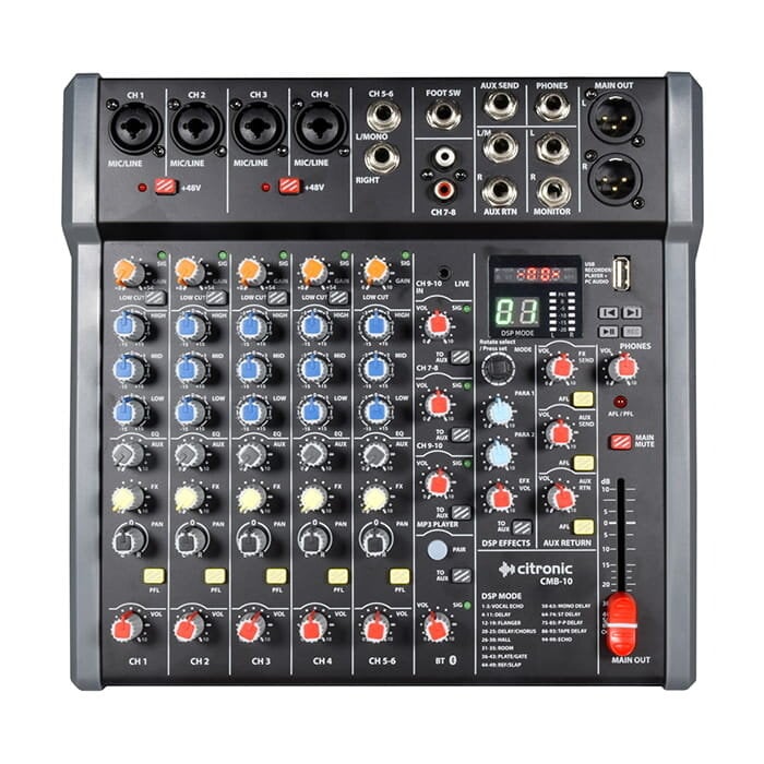 Citronic CMB-10 Mixing Console with DSP + USB/PC/BT Player