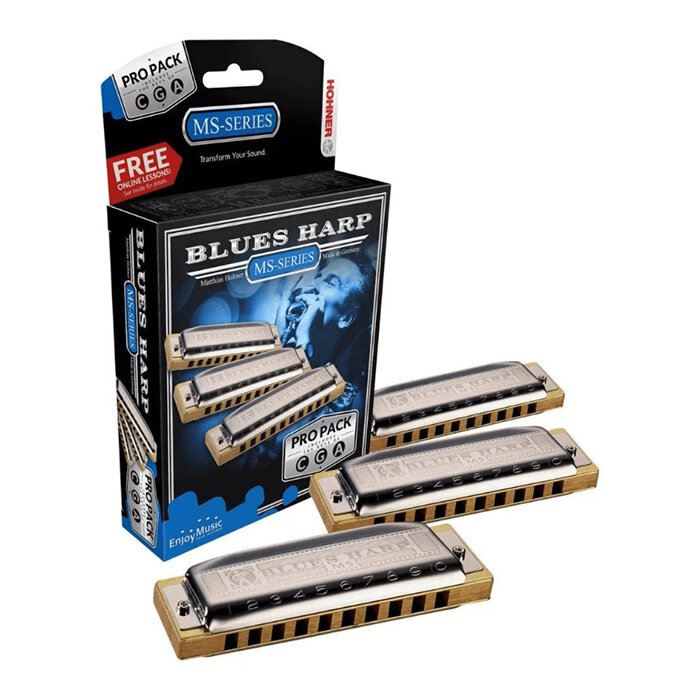 Hohner Blues Harp Pro Pack Harmonicas C, G, A