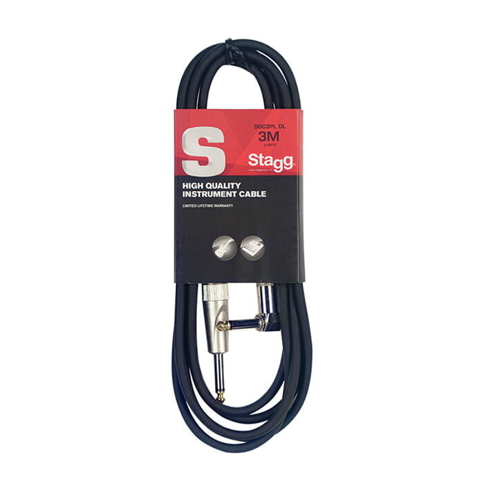 Stagg 3M/10Ft Instrument Cable−Angled DLX
