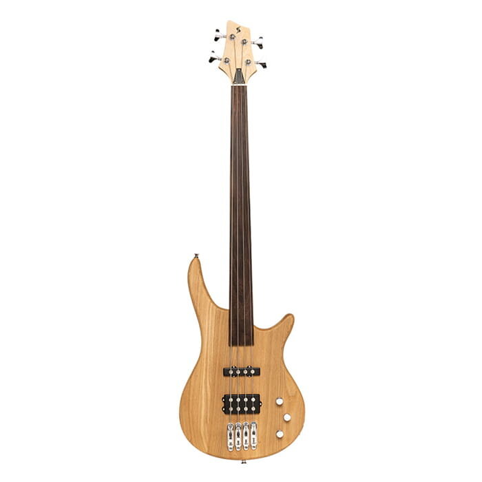 Stagg 4 String Fusion Electric  Bass Guitar Fretless Natural