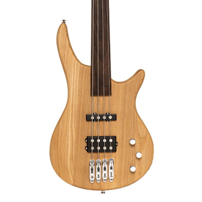 Stagg 4 String Fusion Electric  Bass Guitar Fretless Natural
