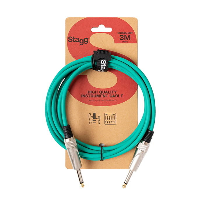 Stagg Stagg 3M/10F Green Instrument CBL-DL