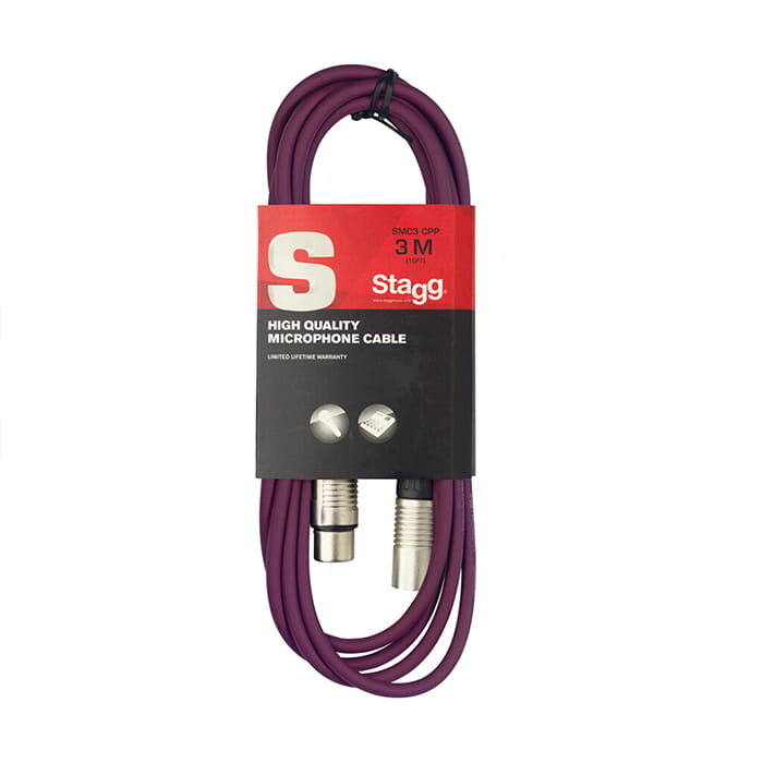 Stagg 3M/10F Purple Instrument CBL-DL