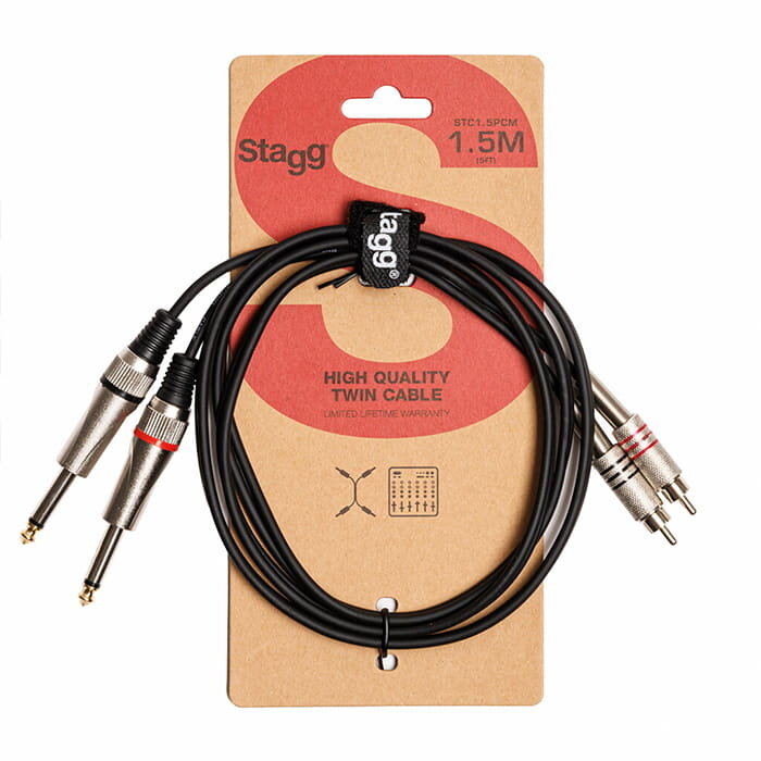 Stagg 1,5M/5FT Twin Cable Plug-RCAm