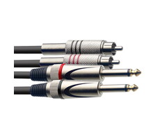 Stagg 1,5M/5FT Twin Cable Plug-RCAm