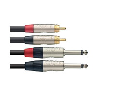 Stagg 6M/20FT Twin Cable PLG-RCAm DLX
