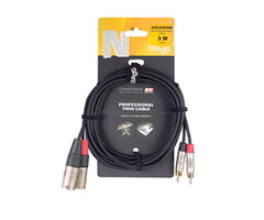 Stagg Stagg 3M/10FT Twin Cable RCAm-XLRm DLX