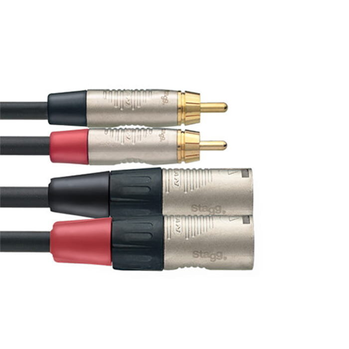 Stagg Stagg 3M/10FT Twin Cable RCAm-XLRm DLX
