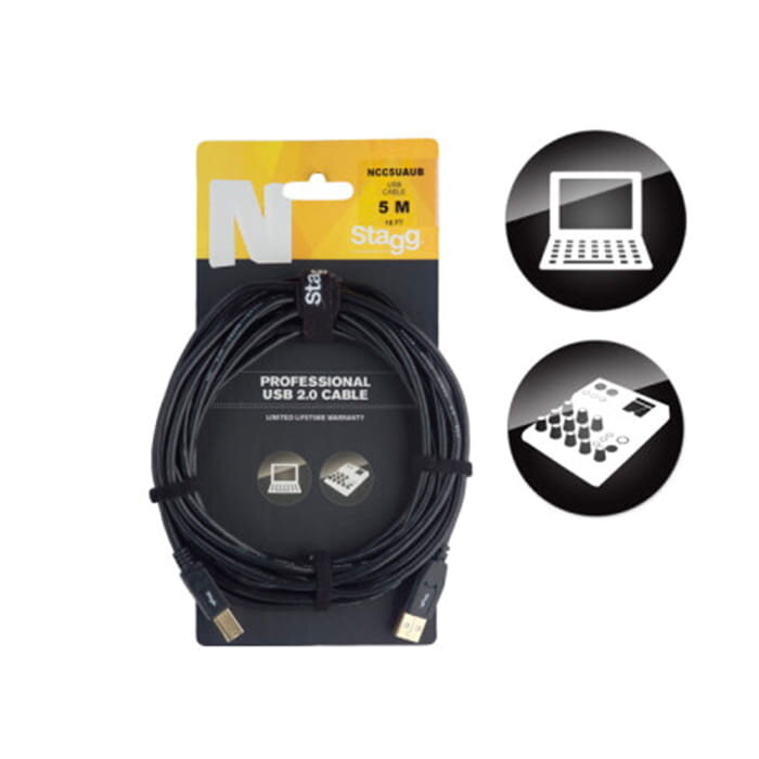 Stagg 5M/16FT USB CABLE/STD A−B 2.0