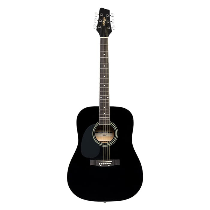 Stagg 4/4 Dreadnought Left Hand Acoustic Guitar Black