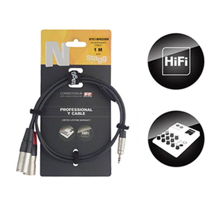 Stagg 1M/3F SPLIT miniST PL−2XLRm DL