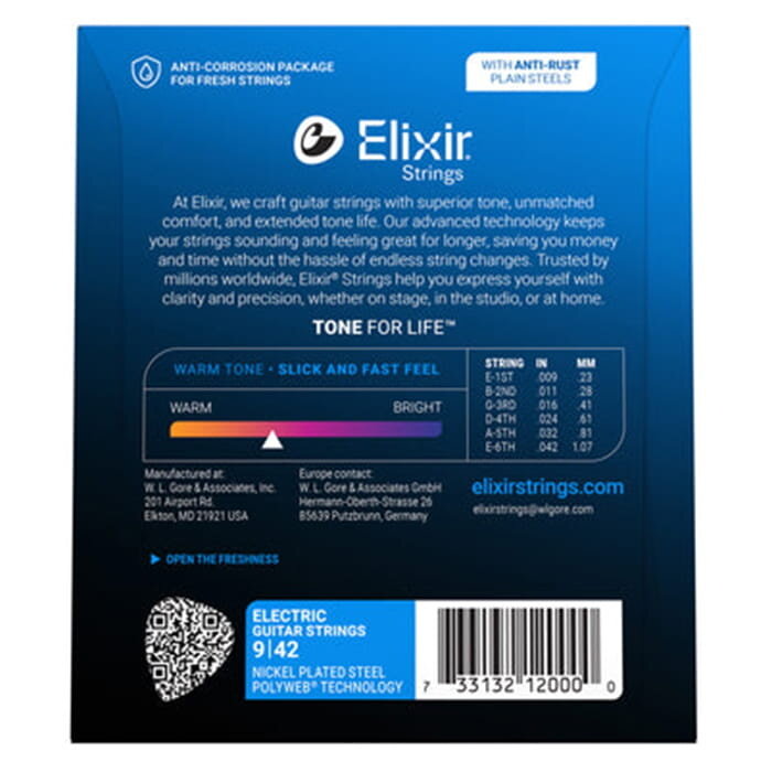 Elixir (3 Pack 12002) Elec Nanoweb  Nickel Super Light 9-42