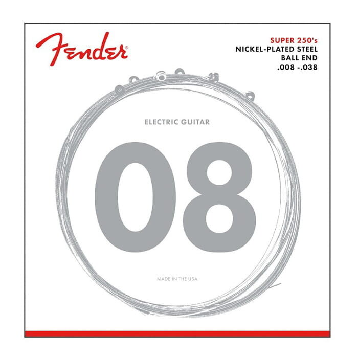 Fender Super 250 Nickel Plated Steel Electric Guitar String Gauges 0.008-.038
