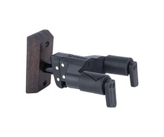 Hercules Guitar Wall Hanger Brown Finish Wood Base