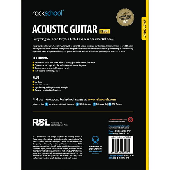 Rockschool Acoustic Guitar - Debut (2016) (Book/Online Audio)