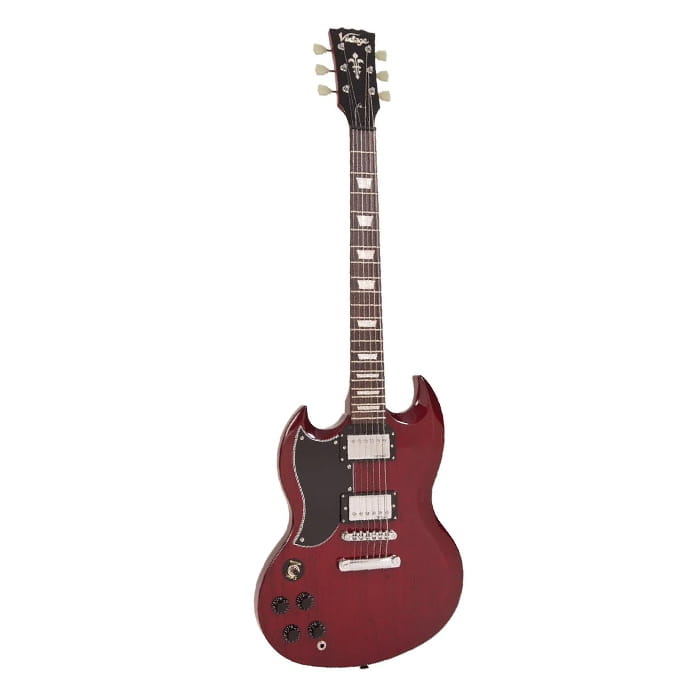 Vintage VS6 L/Hand Guitar- Cherry Red