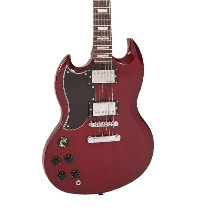 Vintage VS6 L/Hand Guitar- Cherry Red