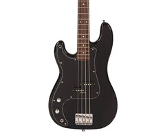 Vintage V40 Coaster Series Left Handed Bass Guitar - Gloss Black
