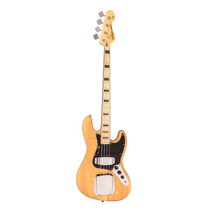 Vintage VJ74 Left Hand Bass - Maple Board - Natural Ash Body