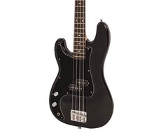 Vintage V40 Coaster Left Handed Bass Guitar Pack - Gloss Black