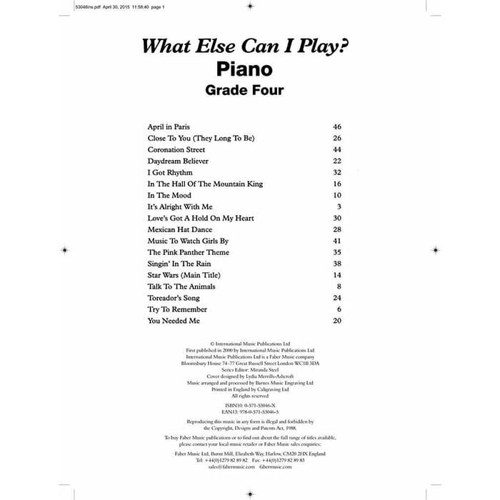 What Else Can I Play - Grade 4 Piano