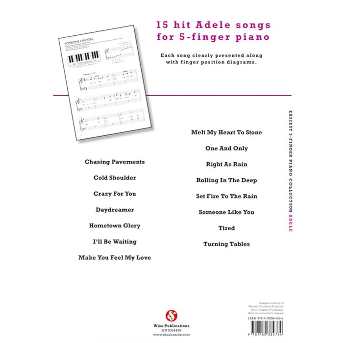 Easiest 5-Finger Piano Collection Adele Book