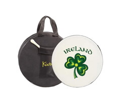 Koda Bodhran  16" X 4" Black - Ireland Shamrock With Bag & Beater