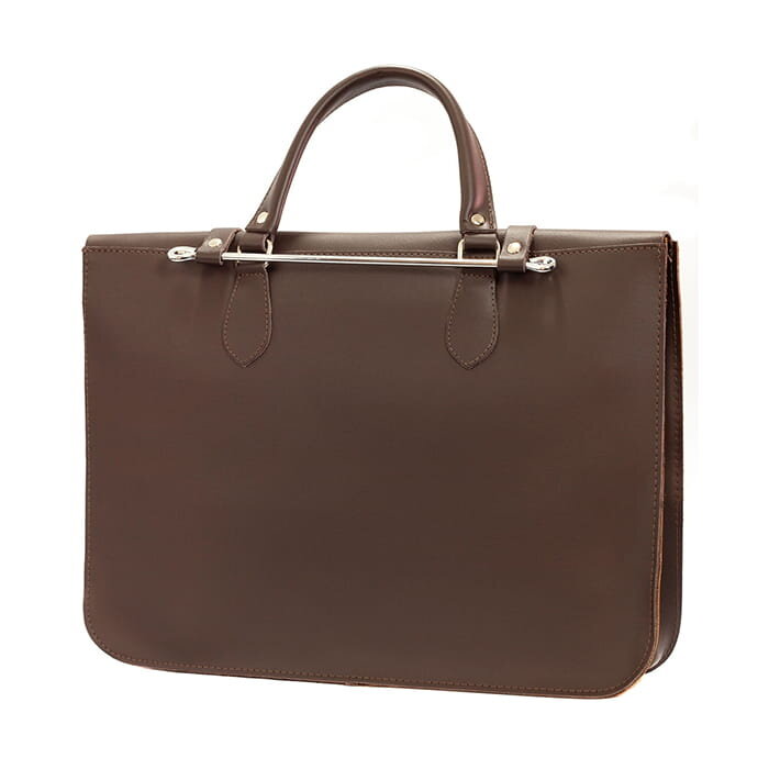 Montford Leather Music Case  Embossed Logo - Brown