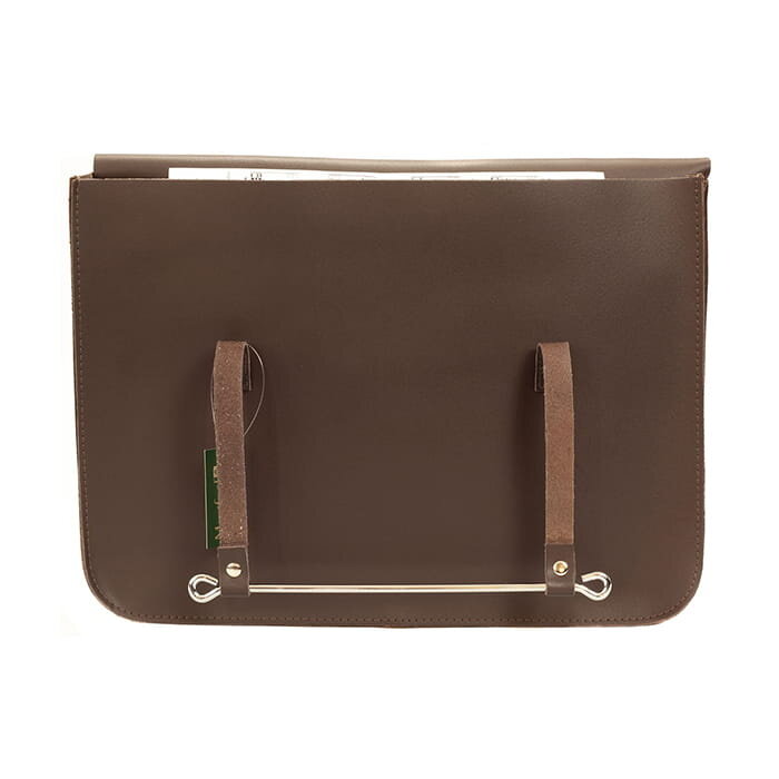 Montford Leather Music Case  Embossed Logo - Brown