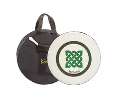 Koda Bodhran  14" X 3" Black - Green Square Celtic Knot With Bag & Beater