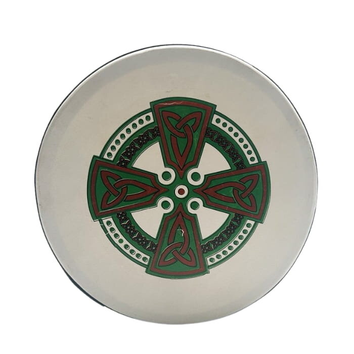 Koda Bodhran  14" X 3" Black - Orange And Green Celtic Cross With Bag & Beater